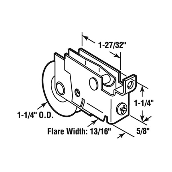 Sliding Patio Door Roller With F Tab Housing 1.25 Inch Steel Wheel With Adjustable Housing - Sliding Patio Door Roller With F Tab Housing 1.25 Inch Steel Wheel With Adjustable Housing