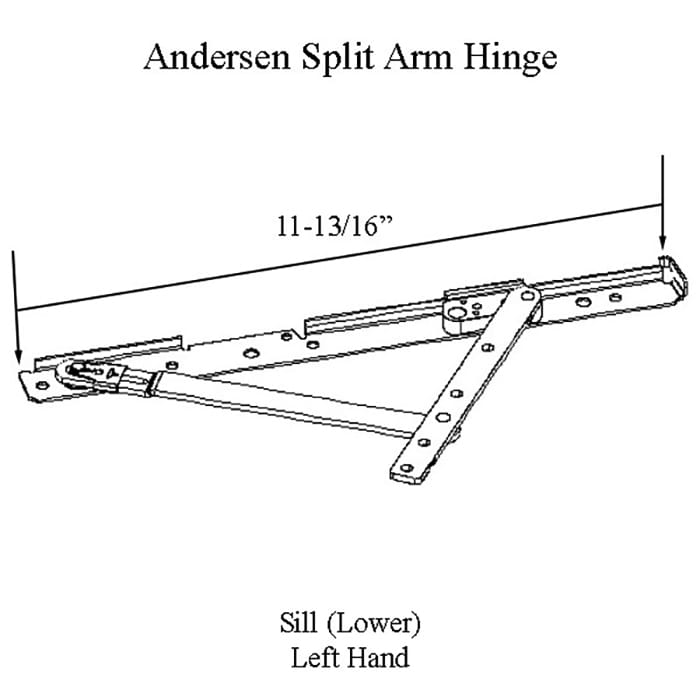Andersen Casement Left Split Arm Sill Hinge 1998 - Present - Andersen Casement Left Split Arm Sill Hinge 1998 - Present