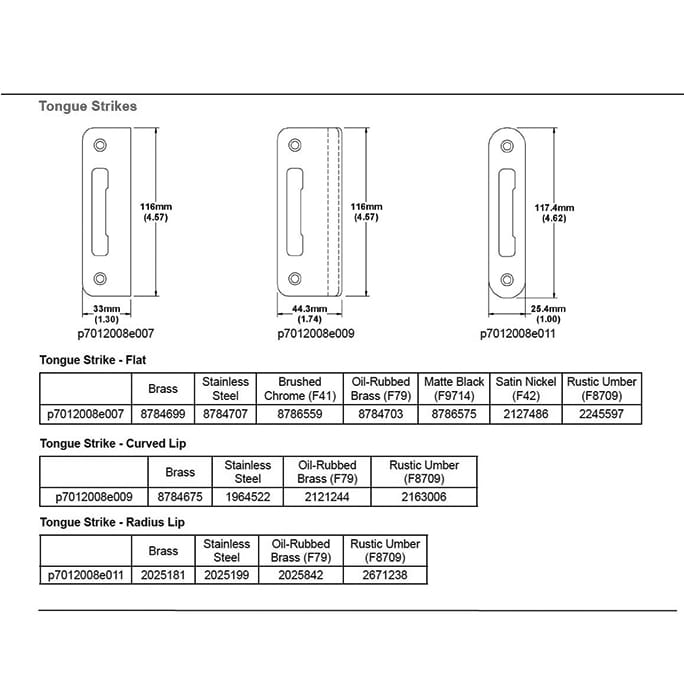 HOPPE Multipoint Strike Plate with Flat Tongue Satin Nickel - HOPPE Multipoint Strike Plate with Flat Tongue Satin Nickel