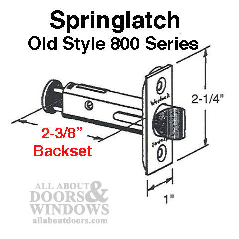 Weslock 800 Series 2-3/8 Springlatch Radius - Satin Brass - Weslock 800 Series 2-3/8 Springlatch Radius - Satin Brass