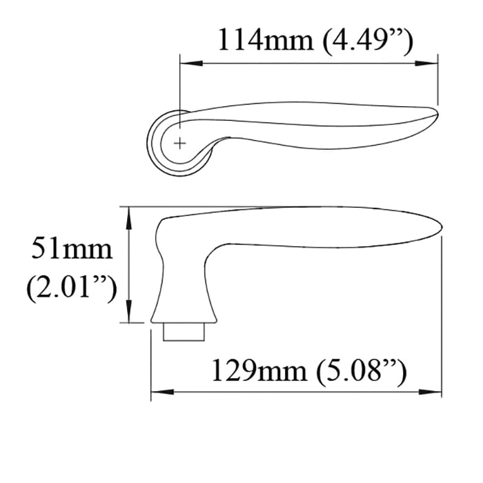 Hoppe Toronto Dummy Lever with Square base and Hole, Right Hand - Satin Nickel - Hoppe Toronto Dummy Lever with Square base and Hole, Right Hand - Satin Nickel