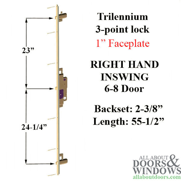 3000 Trilennium Multipoint Lock 6-8 Door Right Hand Inswing - Choose Finish - 3000 Trilennium Multipoint Lock 6-8 Door Right Hand Inswing - Choose Finish