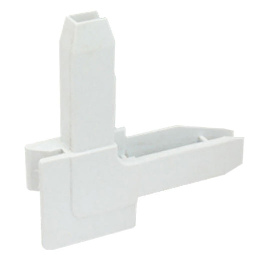 Window Screen Corner Key with Outside Flange Tab, Plastic, Right Hand - White