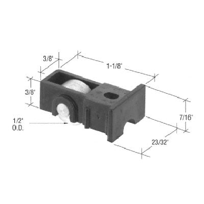 Roller Assembly (Flat) - Sliding Windows, Nylon / Steel - Black - Roller Assembly (Flat) - Sliding Windows, Nylon / Steel - Black