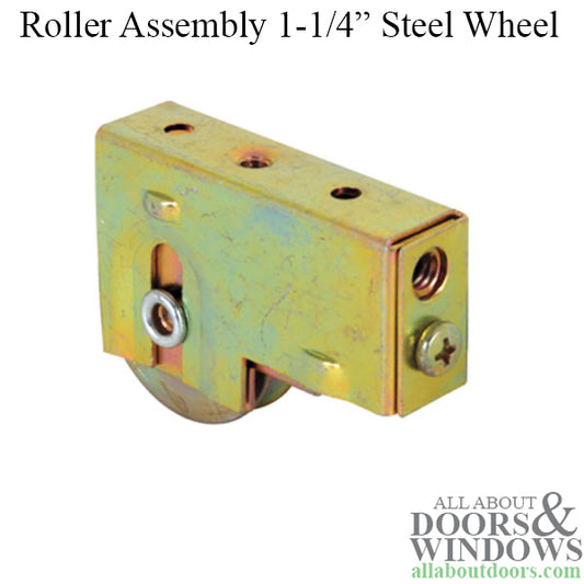 Sliding Door Roller With Adjustable Steel Housing 1.25 Inch Steel Wheel