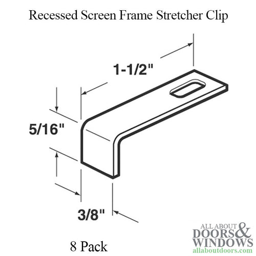 Stretcher Clip for Recessed Screen Frame 8 Pack - Stretcher Clip for Recessed Screen Frame 8 Pack