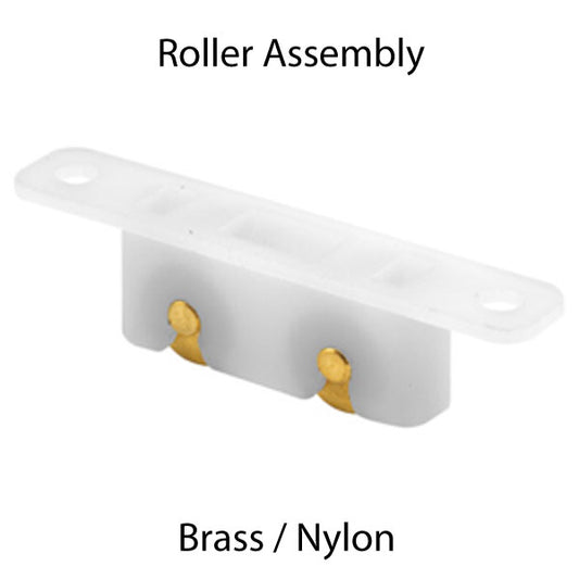 Roller Assembly (Flat) - Sliding Windows, Nylon / Solid Brass