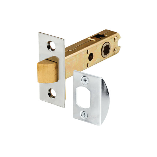 Passage Door Latch, Chrome, 2-3/8-inch Backset