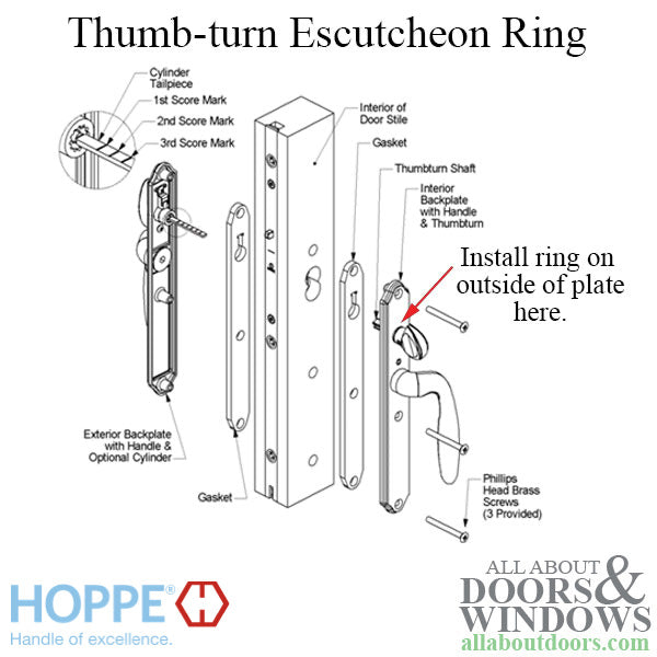 Hoppe Sliding Patio Door Thumb-turn Escutcheon Ring - Hoppe Sliding Patio Door Thumb-turn Escutcheon Ring