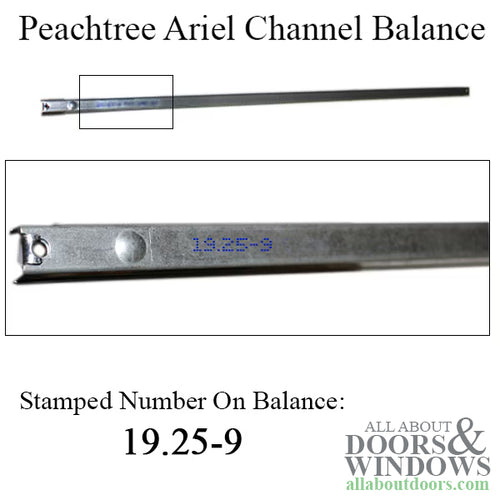 Peachtree Ariel Channel Balance for Tempered Glass Non-Tilt Windows - Peachtree Ariel Channel Balance for Tempered Glass Non-Tilt Windows