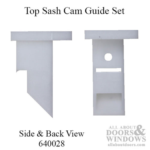 Top Sash Cam Guide Set, Left and Right, Plastic  - White - Top Sash Cam Guide Set, Left and Right, Plastic  - White