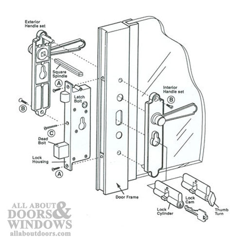 Security Storm Door Handle Trim for Academy Security Door Handle Set - Security Storm Door Handle Trim for Academy Security Door Handle Set