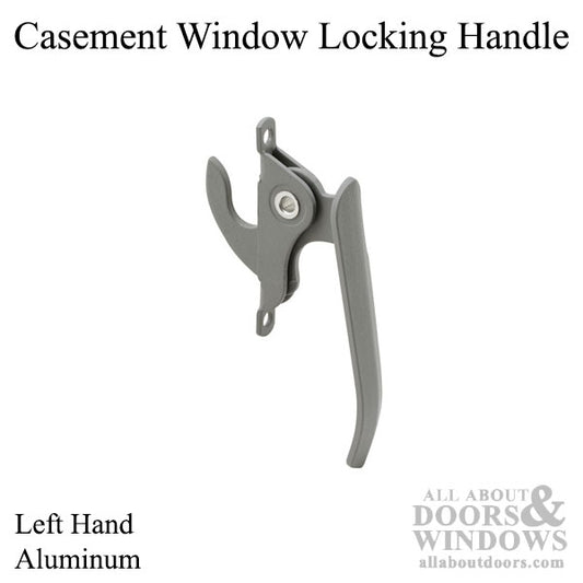 Left Hand Locking Handle, Casement Window 2-5/8‰Û screw spacing - Aluminum