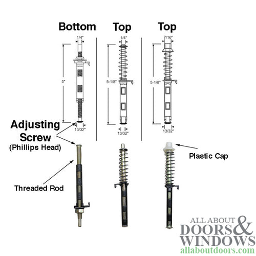 FloatAway Bottom Corner Threaded Pivot Rod, 1/4 Diameter Pin - FloatAway Bottom Corner Threaded Pivot Rod, 1/4 Diameter Pin