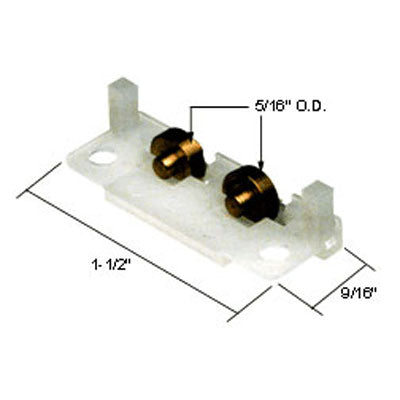 Roller Assembly (Flat) - Sliding Windows, Nylon / Brass - Roller Assembly (Flat) - Sliding Windows, Nylon / Brass