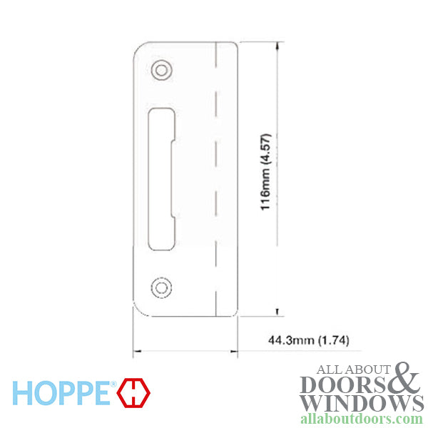 Strike Plate, PT0009N, Tongue curved lip 1.74 x 4.57 - Brass - Strike Plate, PT0009N, Tongue curved lip 1.74 x 4.57 - Brass