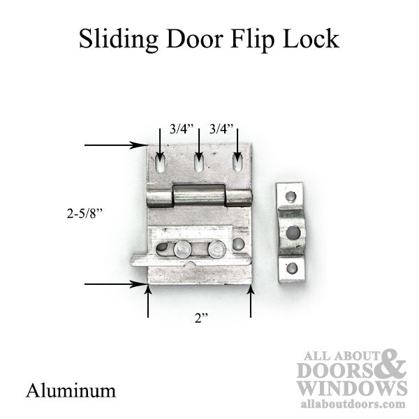 Patio Door Flip Lock - Aluminum - Patio Door Flip Lock - Aluminum