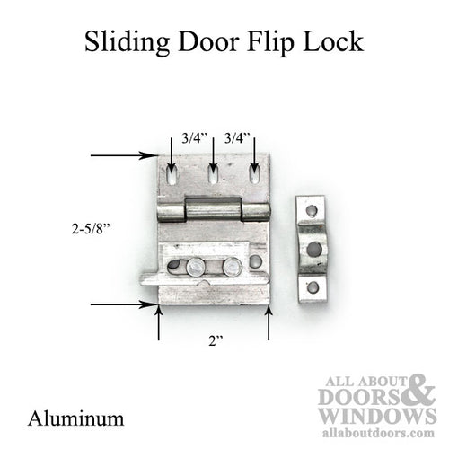 Patio Door Flip Lock - Aluminum - Patio Door Flip Lock - Aluminum