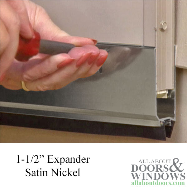 1-1/2 Inch Storm Door Expander w/ 2 Sweeps, 35-1/16 Inch Length - Satin Nickel - 1-1/2 Inch Storm Door Expander w/ 2 Sweeps, 35-1/16 Inch Length - Satin Nickel