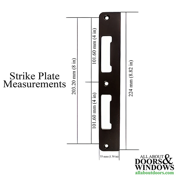 Latch & Deadbolt Strike Plate, 1.30 x 8.82 Flat - Rustic Umber - Latch & Deadbolt Strike Plate, 1.30 x 8.82 Flat - Rustic Umber