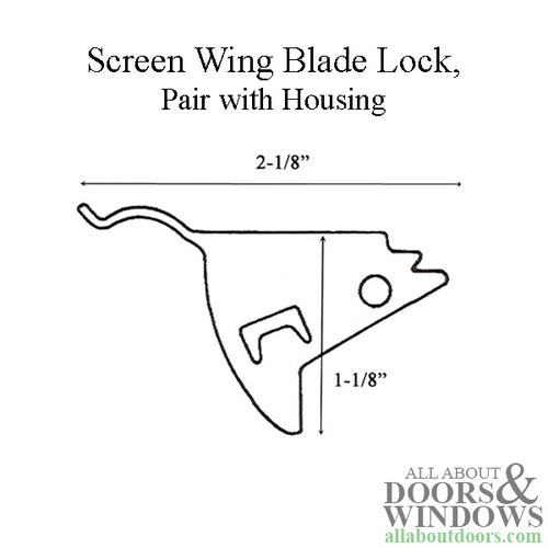 Andersen Screen Wing Blade Lock, Pair with Housing - Stone - Andersen Screen Wing Blade Lock, Pair with Housing - Stone