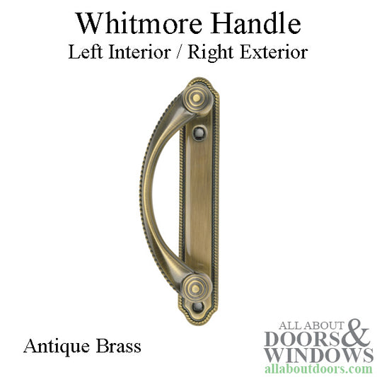 Andersen Whitmore Gliding Door Handle - Left Interior/Right Exterior - Antique Brass