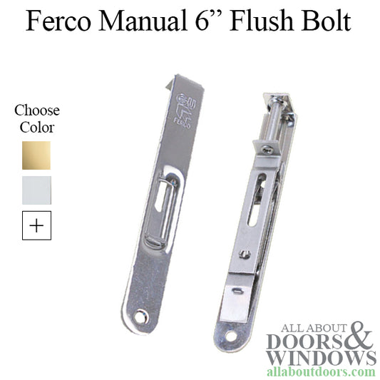 Ferco Manual 6" Flush Bolt, Route-In Radius Corner