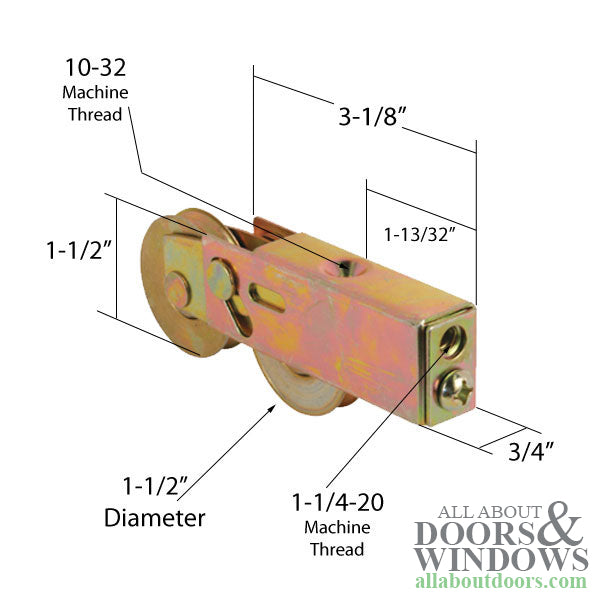 Tandem Roller Assembly, 1-1/2-inch wheel - Stainless Steel - Tandem Roller Assembly, 1-1/2-inch wheel - Stainless Steel