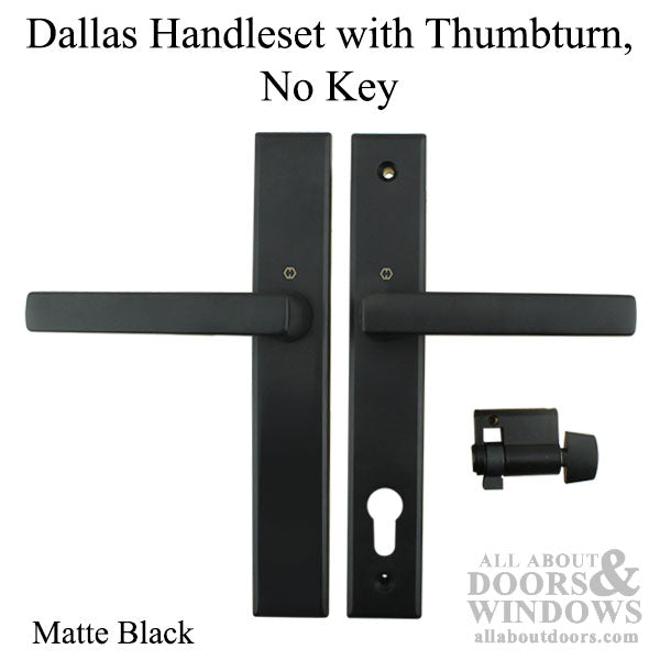 Dallas Contemporary Lever Handle, Inactive, Nonkeyed with Thumbturn, Matte Black - Dallas Contemporary Lever Handle, Inactive, Nonkeyed with Thumbturn, Matte Black