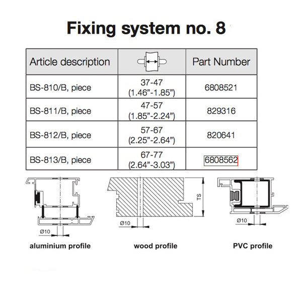Hoppe Handle Fixing Bolt for Through Bolt Pull Handles - Hoppe Handle Fixing Bolt for Through Bolt Pull Handles