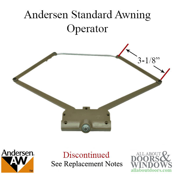 Andersen Awning Operator, 76 Series Scissor Type, 1976 - 1981, 3-1/8 inch Link, Perma-Shield - Andersen Awning Operator, 76 Series Scissor Type, 1976 - 1981, 3-1/8 inch Link, Perma-Shield