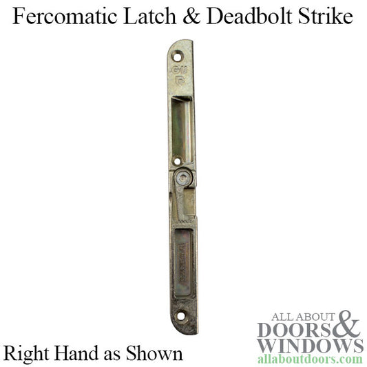 Fercomatic Latch & Deadbolt Strike, profile notching, Curved Ends, Right