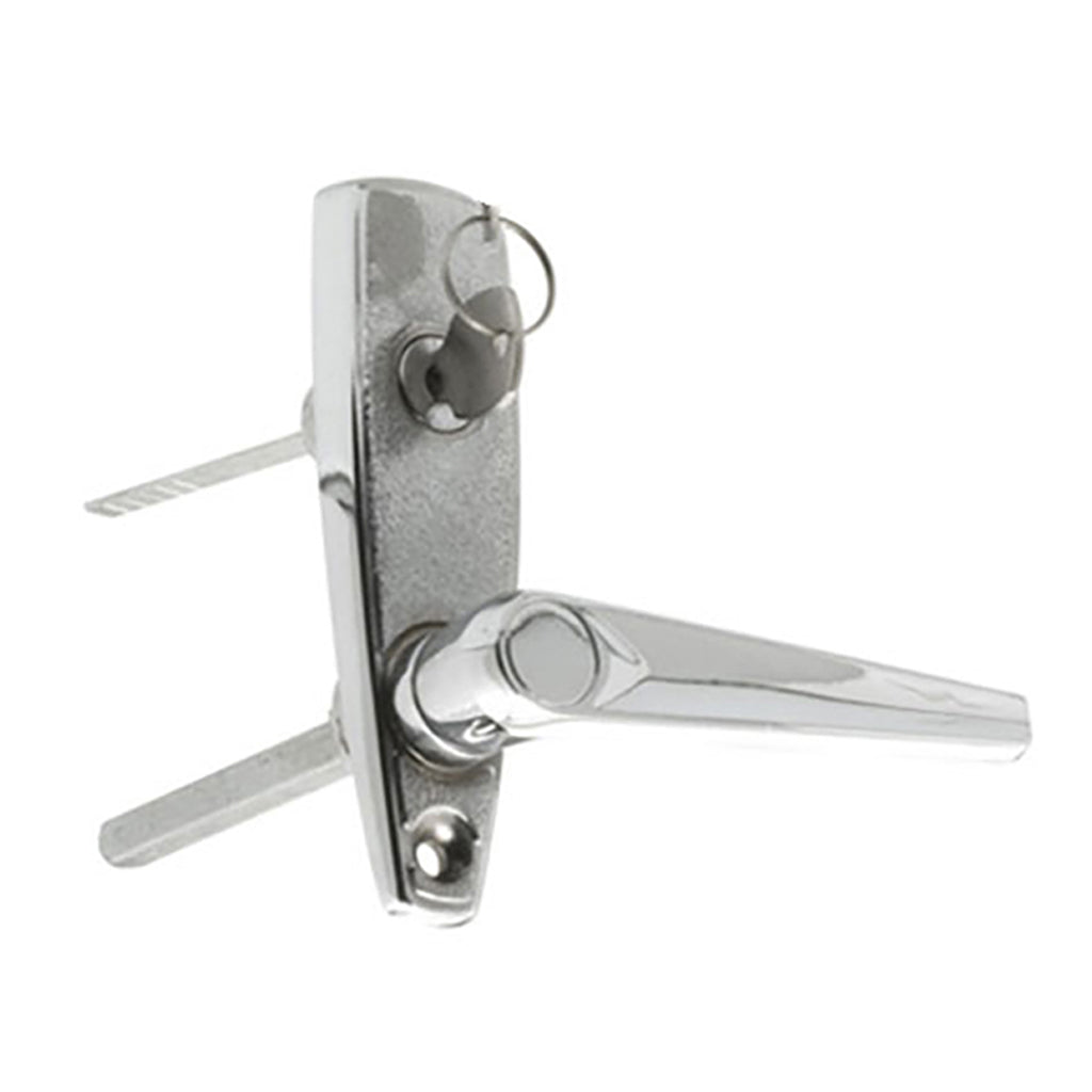 L Handle and Locking Unit for Garage Door - Chrome - L Handle and Locking Unit for Garage Door - Chrome
