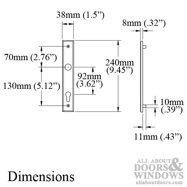 HOPPE Dallas Interior Backplate M2161N for Active/Inactive Handlesets - Rustic Umber - HOPPE Dallas Interior Backplate M2161N for Active/Inactive Handlesets - Rustic Umber