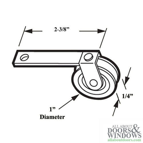 Straight Spring Tension Roller Assembly with 1 Inch Steel Wheel for Sliding Screen Door - Straight Spring Tension Roller Assembly with 1 Inch Steel Wheel for Sliding Screen Door