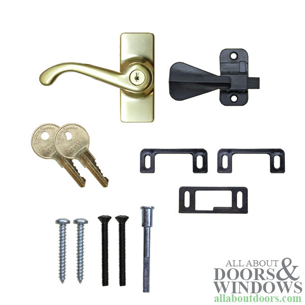 Complete Handle Set, Lever, Keyed - Polished Brass - Complete Handle Set, Lever, Keyed - Polished Brass