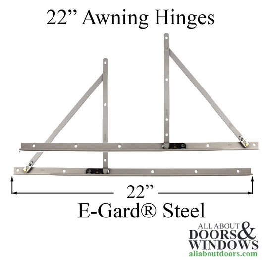 Truth 13.16 Awning Window Hinge and Track, Pairs 22" - E-Gard® Steel