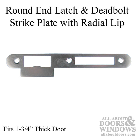 Strike Plate, Latch & Deadbolt, Curved Lip,  Radius Corners