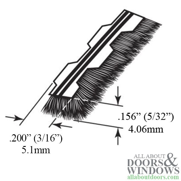 Weatherstrip With Zipper Back For Doors and Windows Grey Weather Seal  .200 Inch Backing .156 Inch Pile Height - Weatherstrip With Zipper Back For Doors and Windows Grey Weather Seal  .200 Inch Backing .156 Inch Pile Height