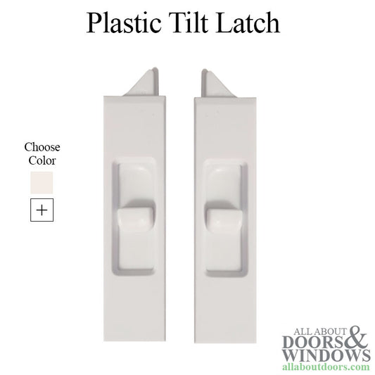 Tilt Latch, Slide in Plastic, 2-11/16" Length, Pairs
