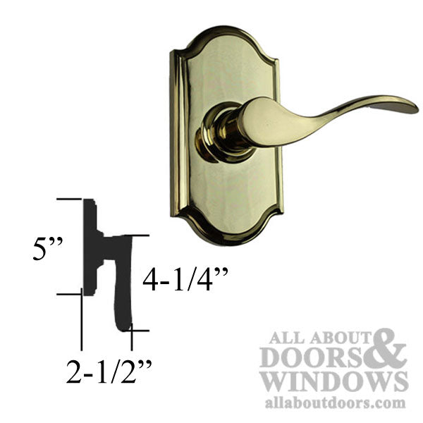 Weslock Bordeau Privacy Door Lever Polished Brass Right Hand Privacy Door Handle - Weslock Bordeau Privacy Door Lever Polished Brass Right Hand Privacy Door Handle