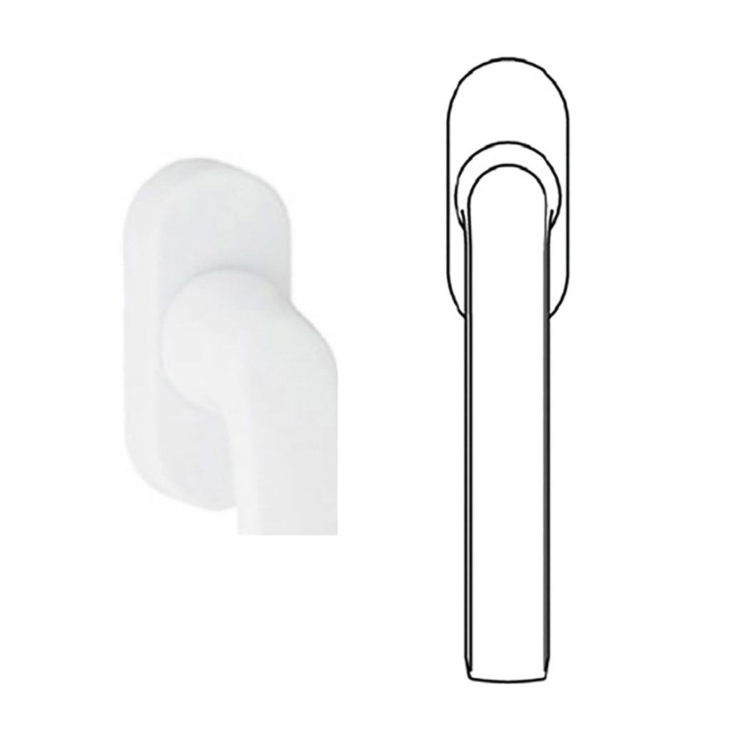 Luxembourg Non-Locking Handle for Tilt & Turn Windows - Made of Aluminum - White - Luxembourg Non-Locking Handle for Tilt & Turn Windows - Made of Aluminum - White