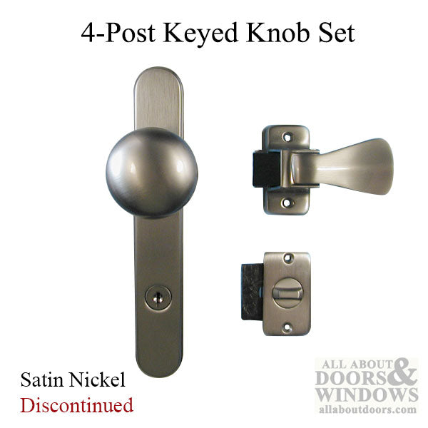 Storm Door Knob Set, Keyed Deadbolt - Below Handle -  Satin Nickel - DISCONTINUED - Storm Door Knob Set, Keyed Deadbolt - Below Handle -  Satin Nickel - DISCONTINUED