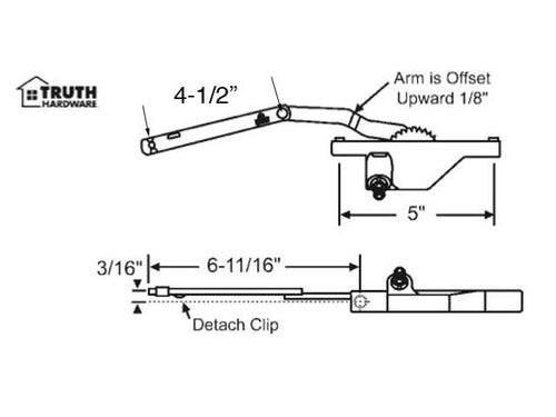 Rear Mount Dyad Operator, 4-1/2 inch holes, LH- C. Brz - Rear Mount Dyad Operator, 4-1/2 inch holes, LH- C. Brz