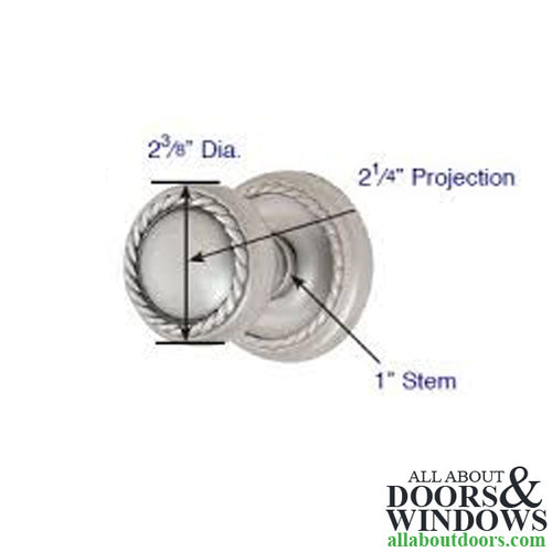 Emtek 5101 Rope Knob with Rosette, Keyed Entrance, Split Finish - French Antique and Satin Nickel - Emtek 5101 Rope Knob with Rosette, Keyed Entrance, Split Finish - French Antique and Satin Nickel