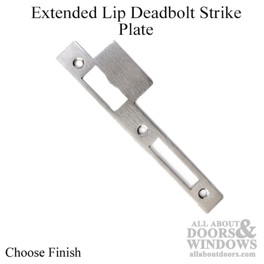 Extended Lip Latch and Deadbolt Strike Plate, Square Ends