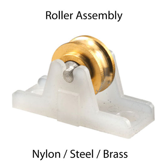 Roller Assembly (Grooved) - Sliding Windows, Brass / Nylon / Steel