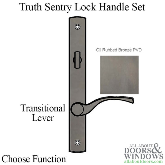 Truth Sentry Lock Handle Set, Transitional, Decorative finishes over Brass- PVD Bronze