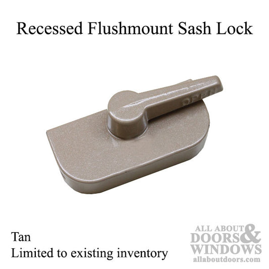 Discontinued - Crestline Recessed Flush Mount Style Sash Lock - Tan