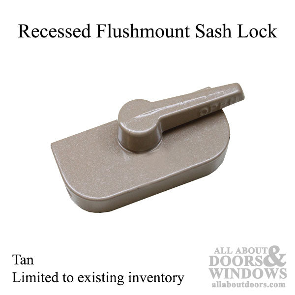 Discontinued - Crestline Recessed Flush Mount Style Sash Lock - Tan - Discontinued - Crestline Recessed Flush Mount Style Sash Lock - Tan